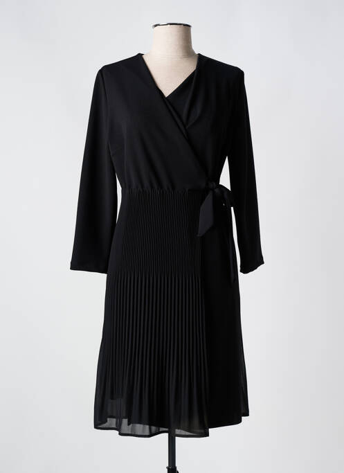 Robe mi-longue manches longues manches longues noir SIGNE NATURE femme
