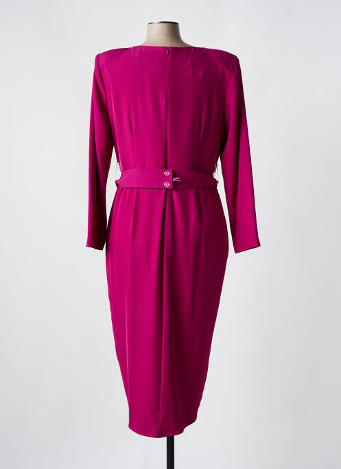 Robe mi-longue manches 3/4 manches 3/4 rose BARILOCHE femme