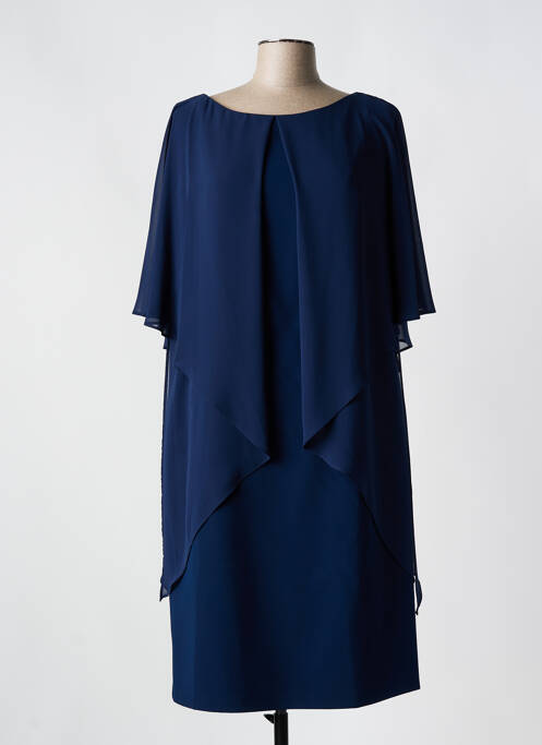 Robe mi-longue manches 3/4 manches 3/4 bleu MATHIEU PARIS femme