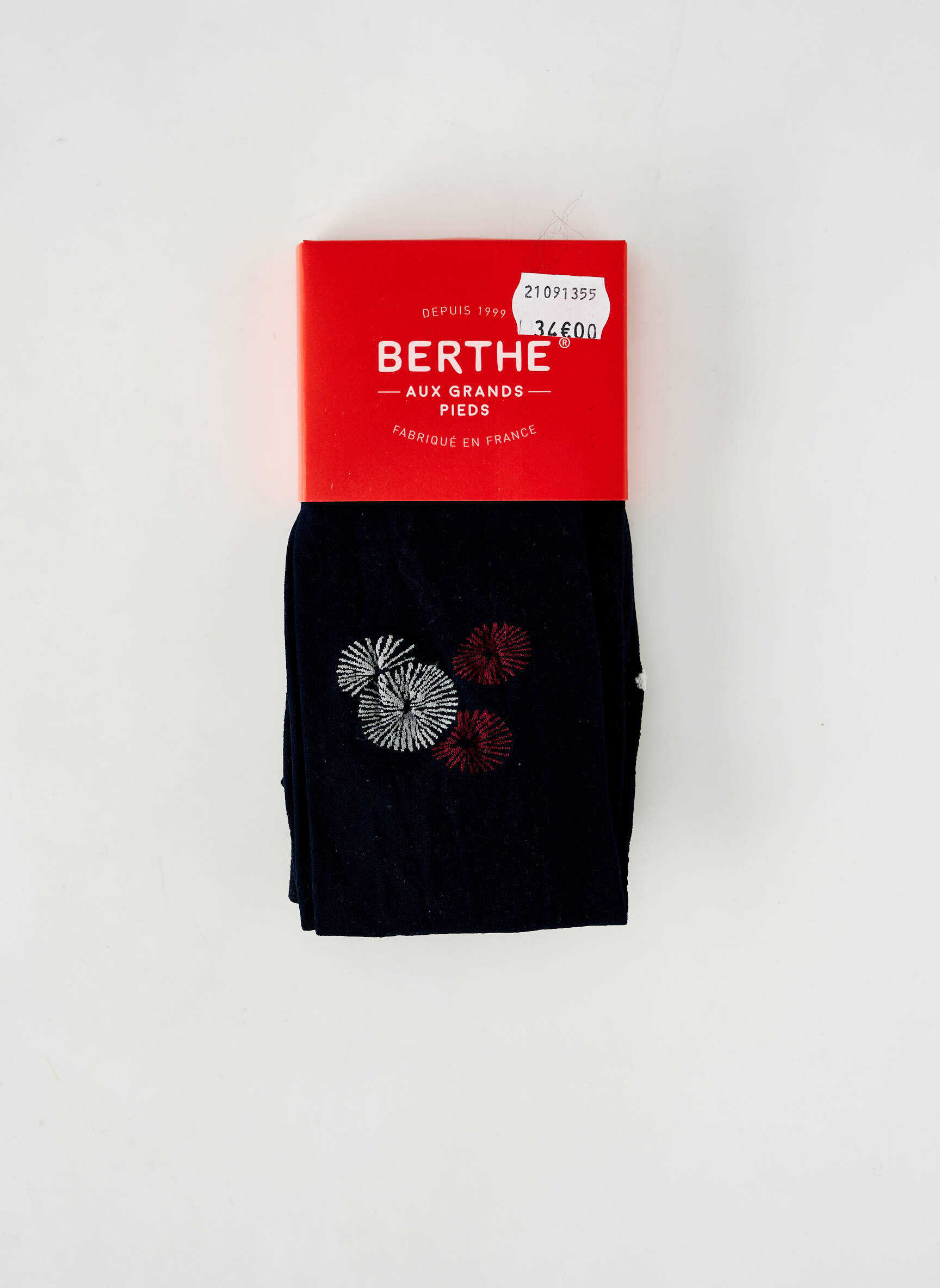 Collants Imprimé Fantaisie Bleu Berthe Aux Grands Pieds Femme