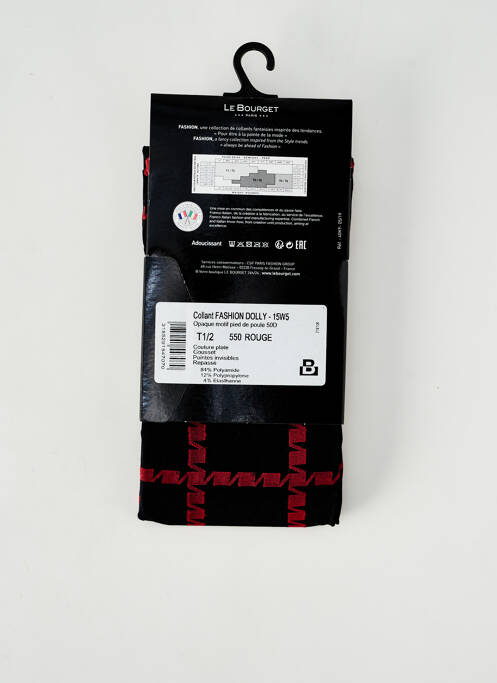 Collants rouge LE BOURGET pour femme