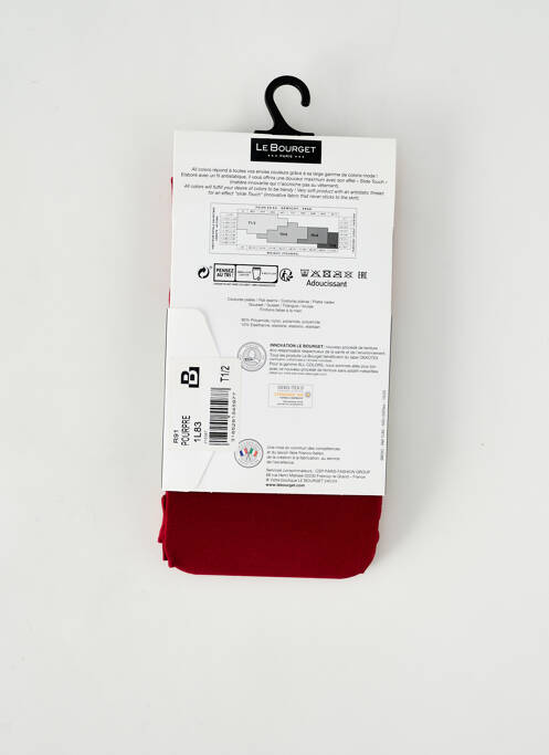Collants rouge LE BOURGET pour femme