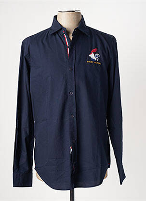 Chemise manches longues bleu SERGE BLANCO pour homme