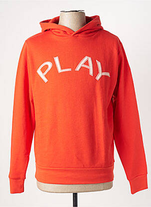 Sweat-shirt à capuche orange SERGE BLANCO pour homme