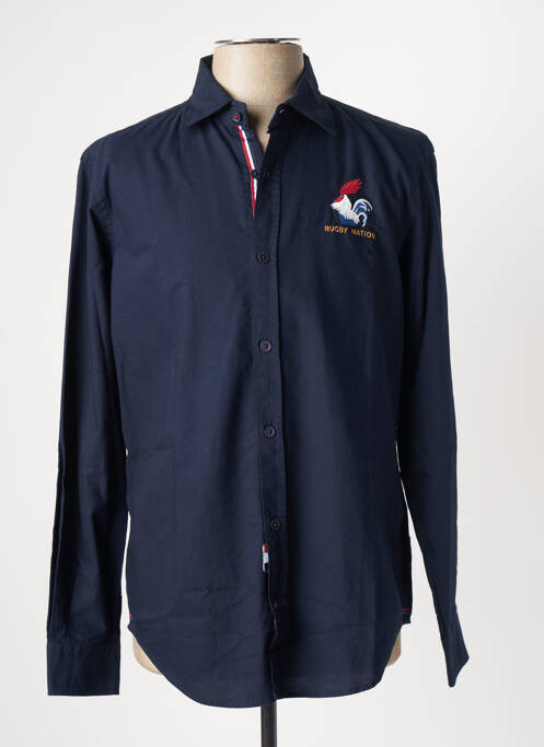 Chemise manches longues manches longues bleu SERGE BLANCO homme