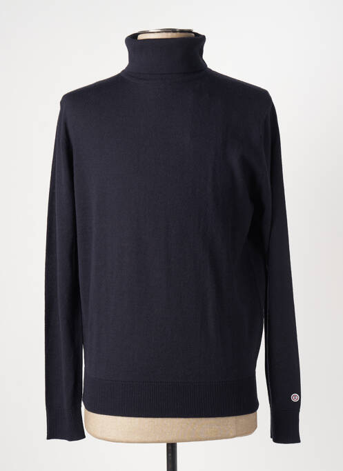 Pull col roulé manches longues manches longues bleu SERGE BLANCO homme