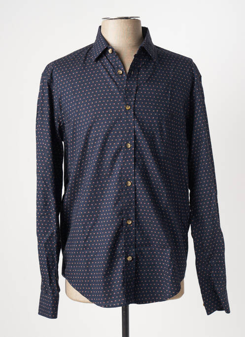 Chemise manches longues bleu SERGE BLANCO pour homme