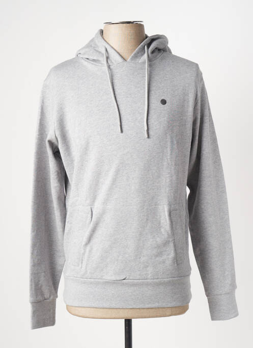 Sweat-shirt à capuche gris SERGE BLANCO pour homme