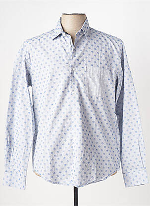 Chemise manches longues imprimé fantaisie bleu SERGE BLANCO homme
