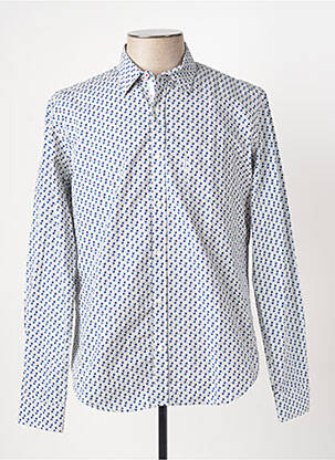 Chemise manches longues manches longues bleu SERGE BLANCO homme