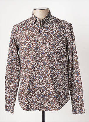 Chemise manches longues manches longues marron SERGE BLANCO homme