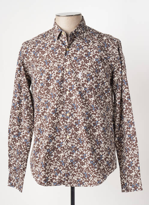 Chemise manches longues manches longues marron SERGE BLANCO homme