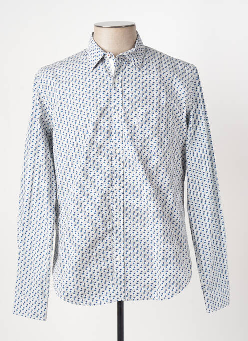 Chemise manches longues bleu SERGE BLANCO pour homme