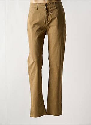 Pantalon chino tissage popeline taille normale marron SERGE BLANCO homme