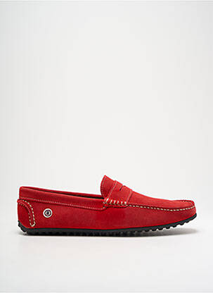 Mocassins nubuck bout carré rouge SERGE BLANCO homme