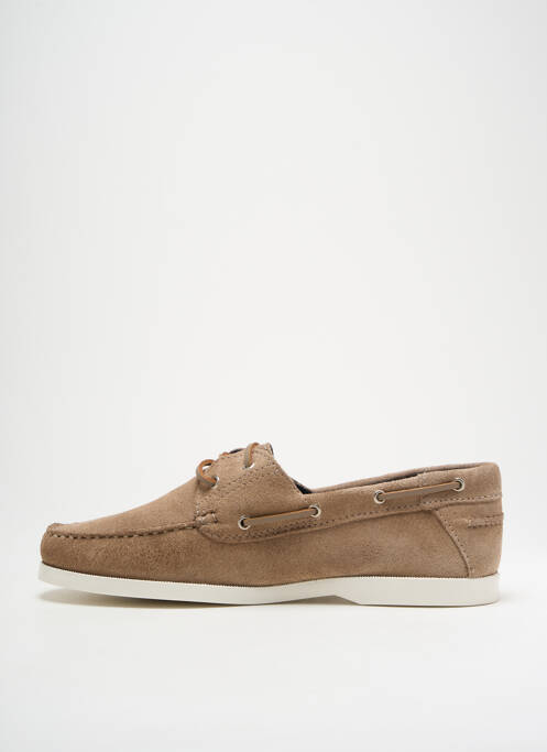 Chaussures bâteau beige SERGE BLANCO pour homme