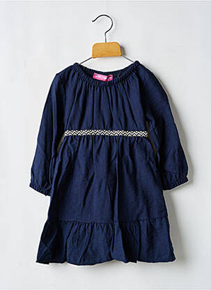 Robe mi-longue doublure manches longues bleu P'TIT MÔME fille