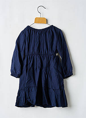 Robe mi-longue doublure manches longues bleu P'TIT MÔME fille
