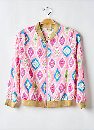 Blouson tissage popeline rose G66 fille