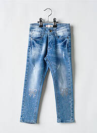 Jeans coupe slim effet usé délavé taille ajustable bleu MAGIC GIRL fille