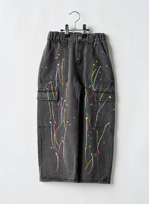 Jeans coupe large noir LOEVIA pour fille