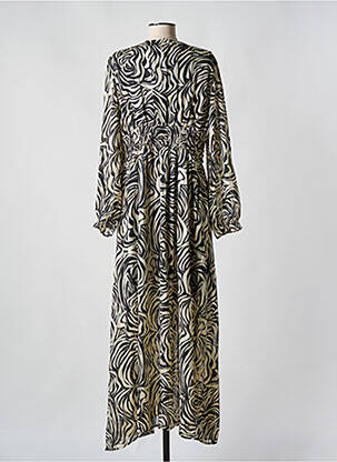 Robe longue manches longues manches longues noir BY ONE femme