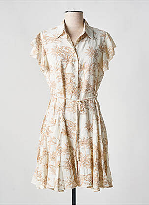 Robe courte manches courtes manches courtes beige JS MILLENIUM femme