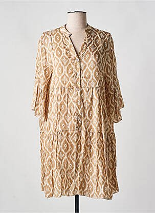 Robe courte manches 3/4 manches 3/4 beige SENES femme