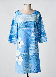 Robe courte manches 3/4 manches 3/4 bleu LULU.H femme