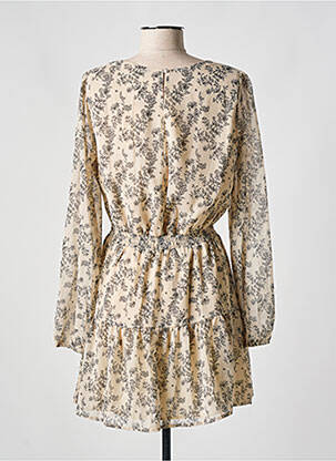 Robe courte manches longues manches longues beige IKOONE&BIANKA femme