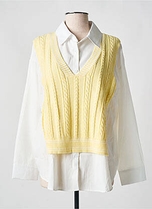 Tunique manches longues col chemisier jaune CHERRY PARIS femme