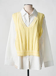 Tunique manches longues col chemisier jaune CHERRY PARIS femme