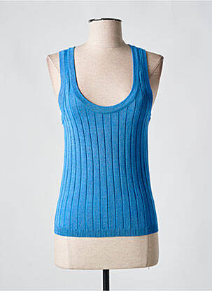 Pull tissage chiné fines bretelles bleu JS MILLENIUM femme
