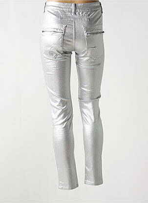 Pantalon slim taille haute taille haute argent MELLY & CO femme