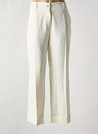 Pantalon droit tissage crêpe taille haute beige LES ACOLYTES femme