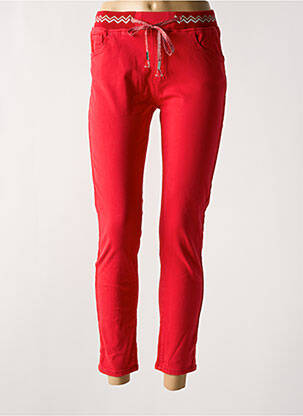 Pantalon slim taille élastique taille normale rouge ONADO femme