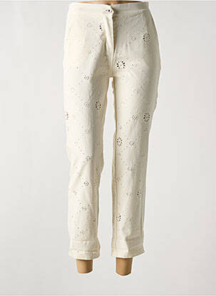 Jeans coupe slim stretch taille haute beige KEZY femme
