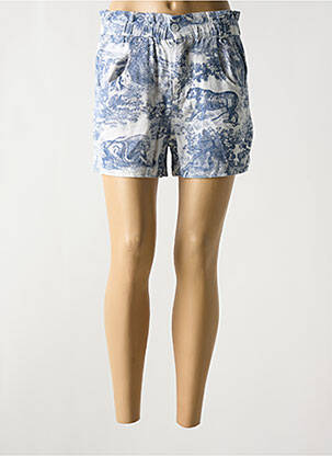 Short tissage denim taille haute bleu DROLE DE COPINE femme