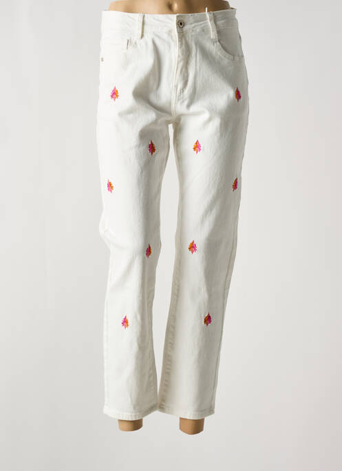 Jeans coupe droite blanc SARAH JOHN pour femme