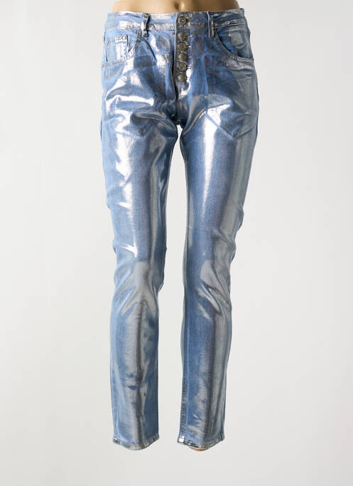 Jeans coupe slim argent PLACE DU JOUR pour femme