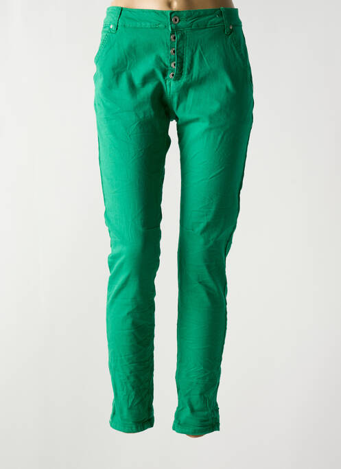 Jeans coupe slim vert PLACE DU JOUR pour femme