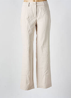 Pantalon droit fermeture zippée sous rabat boutonné taille normale beige ONLY femme