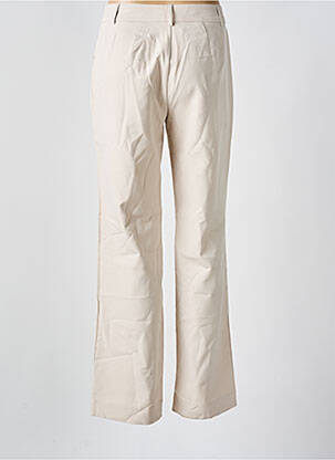 Pantalon droit fermeture zippée sous rabat boutonné taille normale beige ONLY femme