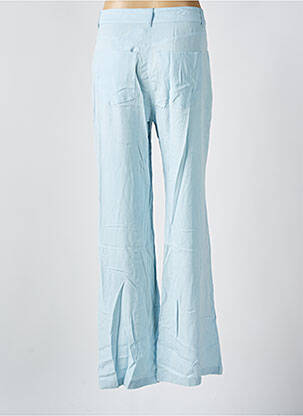 Pantalon droit fermeture zippée sous rabat boutonné taille normale bleu MANGO femme