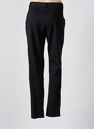 Pantalon droit fermeture zippée sous rabat avec crochet taille normale noir NÜ femme