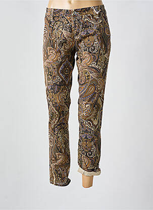 Pantalon droit stretch taille normale marron PLEASE femme