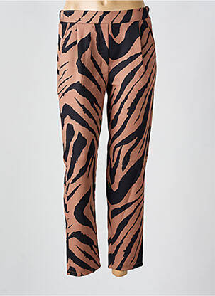 Pantalon droit taille élastique taille normale marron ZABAIONE femme
