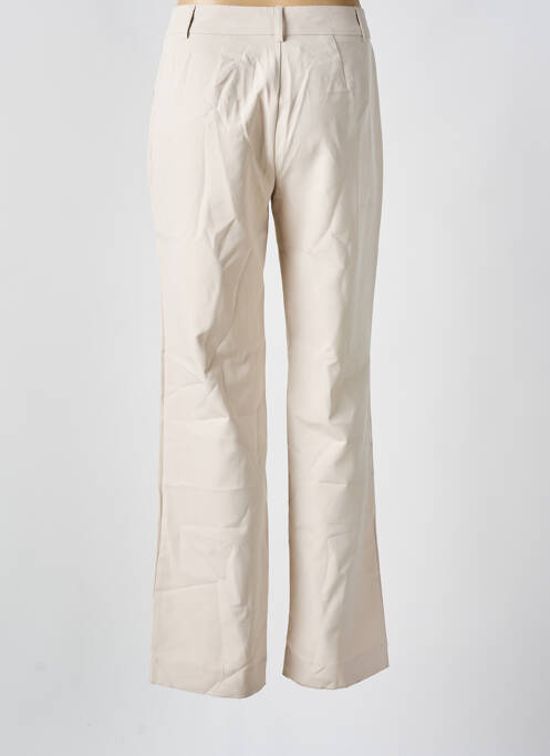 Pantalon droit fermeture zippée sous rabat boutonné taille normale beige ONLY femme
