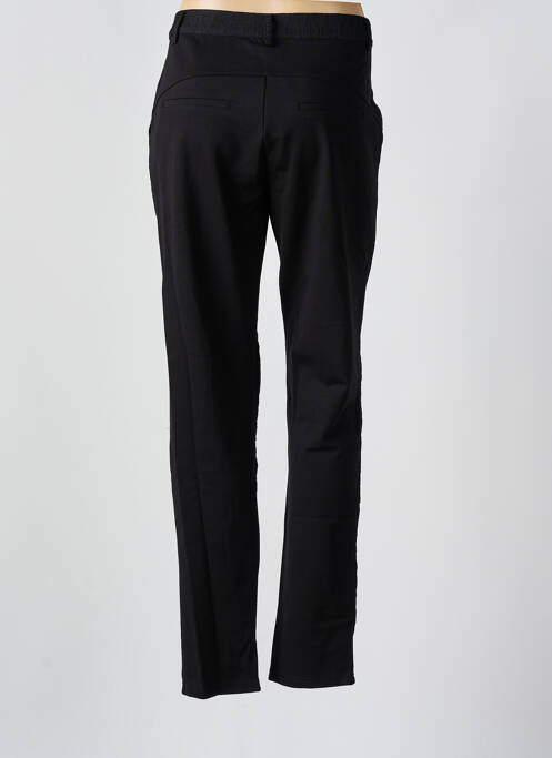 Pantalon droit fermeture zippée sous rabat avec crochet taille normale noir NÜ femme