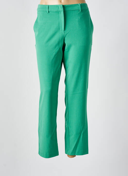 Pantalon droit fermeture zippée sous rabat avec crochet taille normale vert TOM TAILOR femme